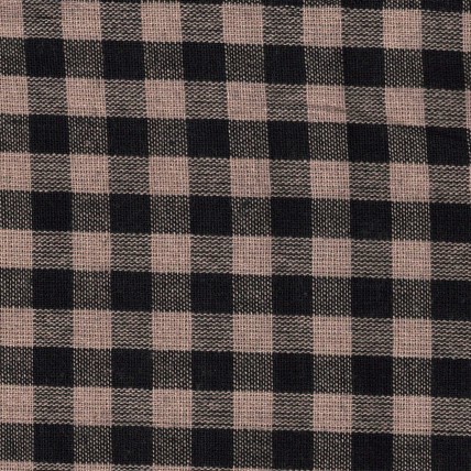 Homespun Fabric - Gingham Check - Black - 5 Yards
